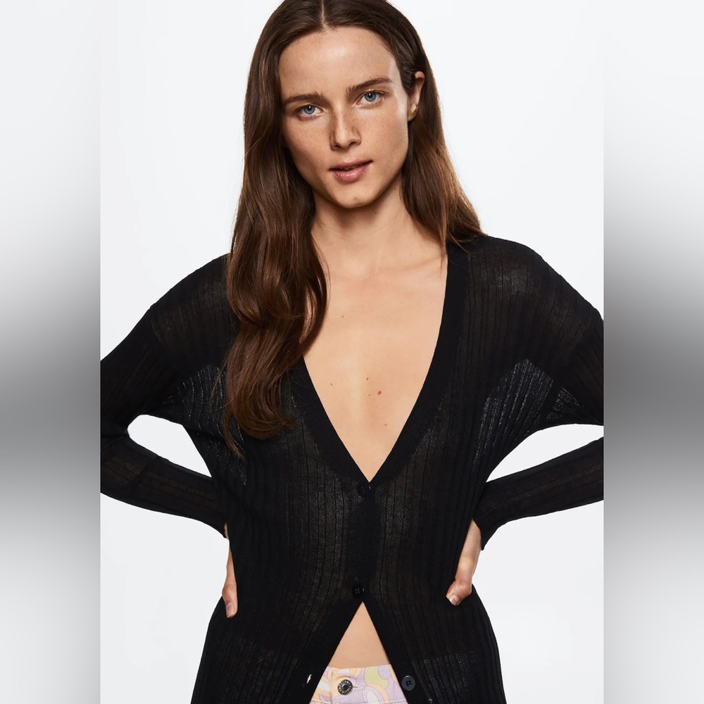 Mango Ribbed Long Cardigan - Picture 5 of 7